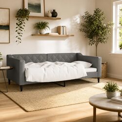 Grey Fabric Day Bed Sofa Bed 90x190cm