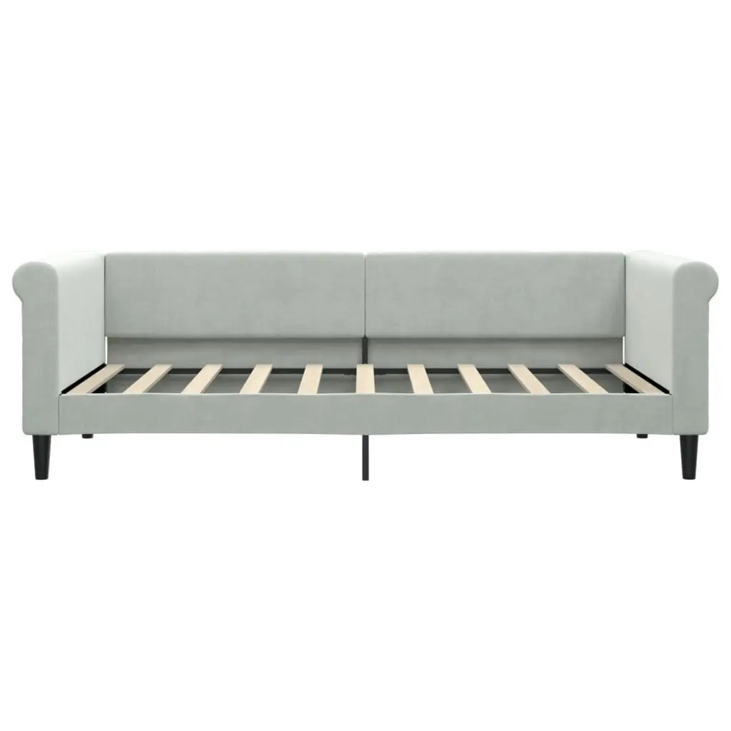 Day Bed Sofa Bed Grey Velvet 90x190 cm Modern Design Living Room Guest Bed Frame
