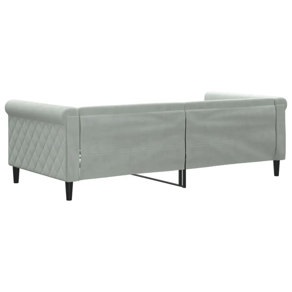 Day Bed Sofa Bed Grey Velvet 90x190 cm Modern Design Living Room Guest Bed Frame