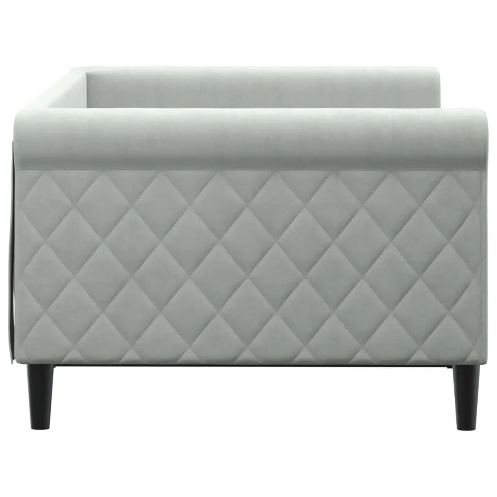Day Bed Sofa Bed Grey Velvet 90x190 cm Modern Design Living Room Guest Bed Frame