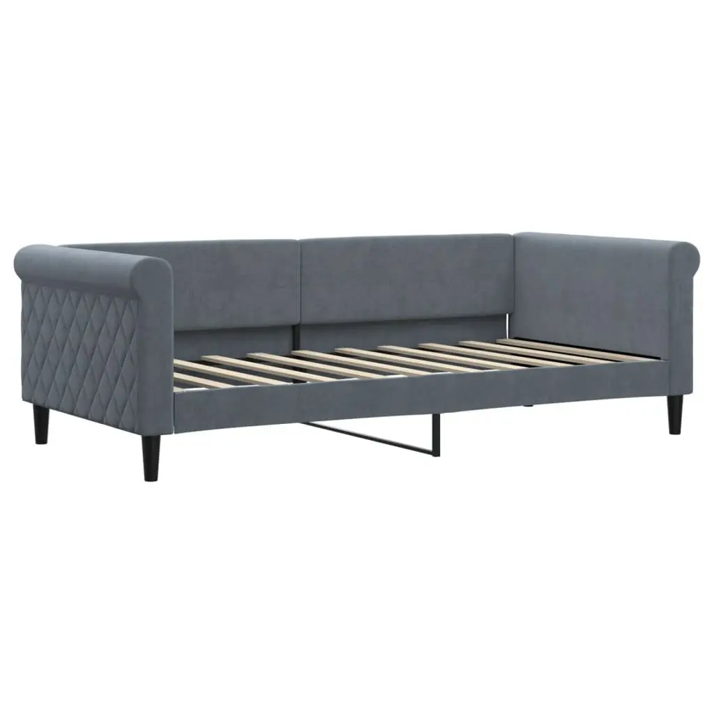 Day Bed Sofa Grey Velvet Frame Sleeper Couch 90x190cm Furniture