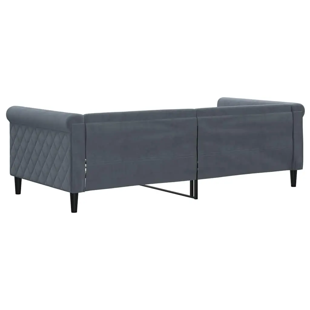 Day Bed Sofa Grey Velvet Frame Sleeper Couch 90x190cm Furniture