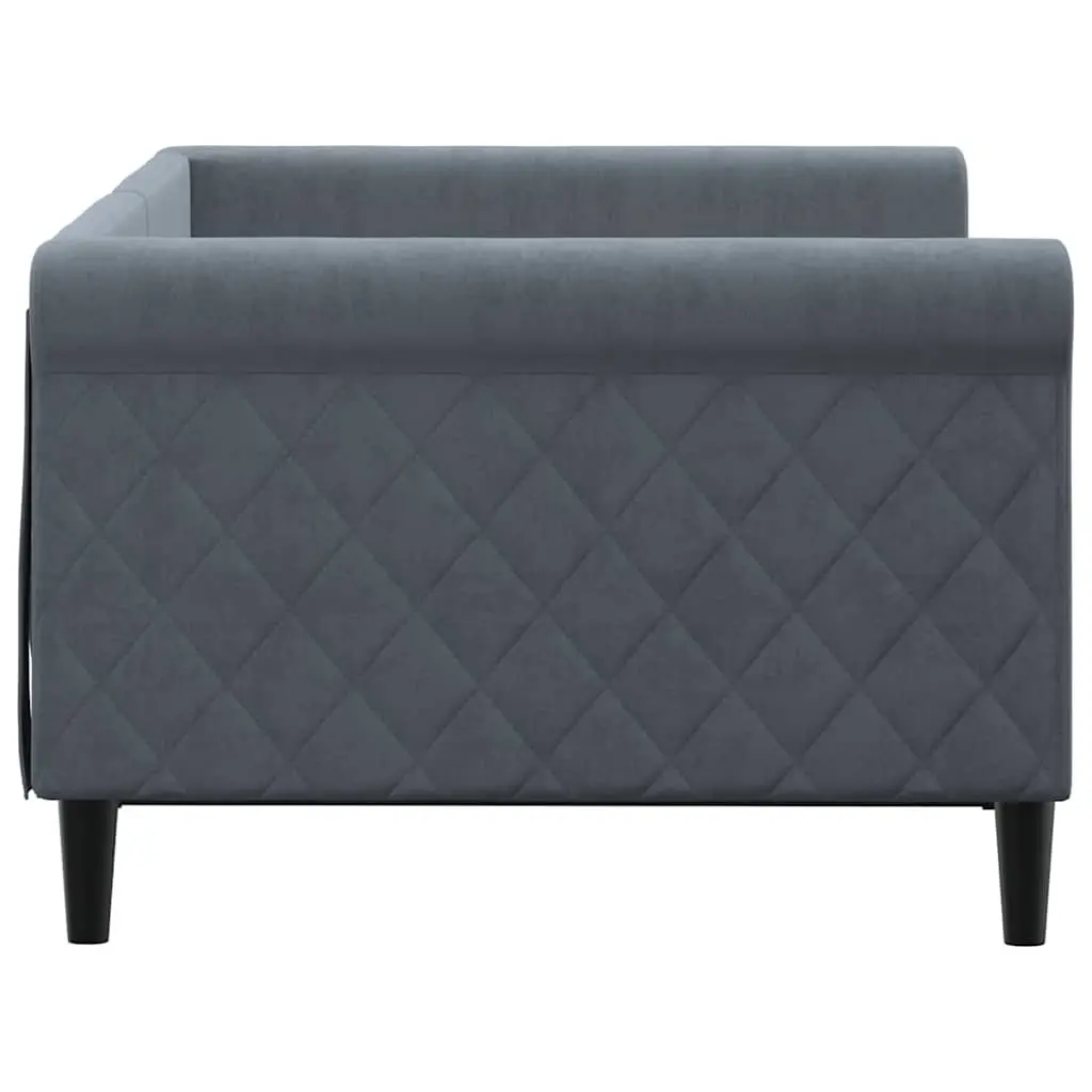 Day Bed Sofa Grey Velvet Frame Sleeper Couch 90x190cm Furniture