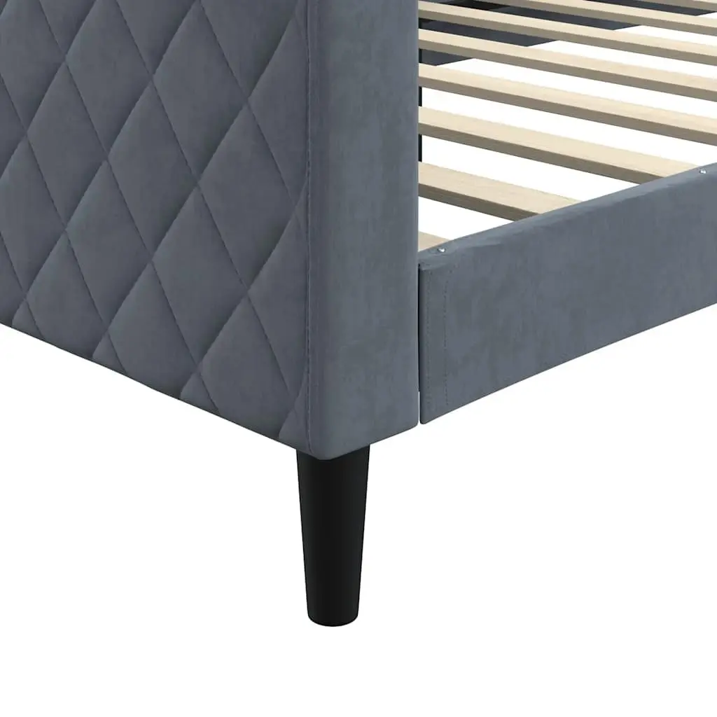 Day Bed Sofa Grey Velvet Frame Sleeper Couch 90x190cm Furniture