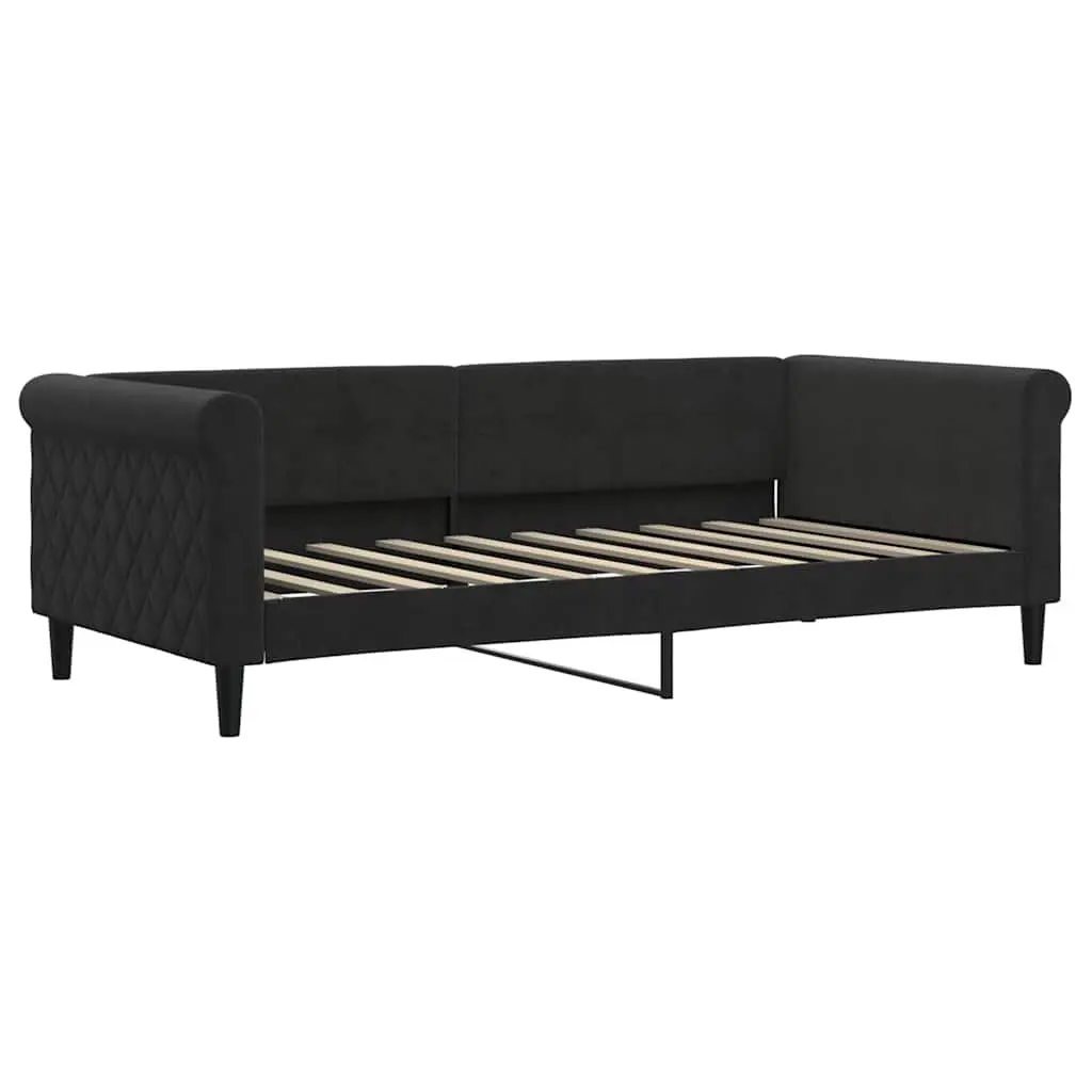 Black Velvet Day Bed Sofa Couch 90x190cm