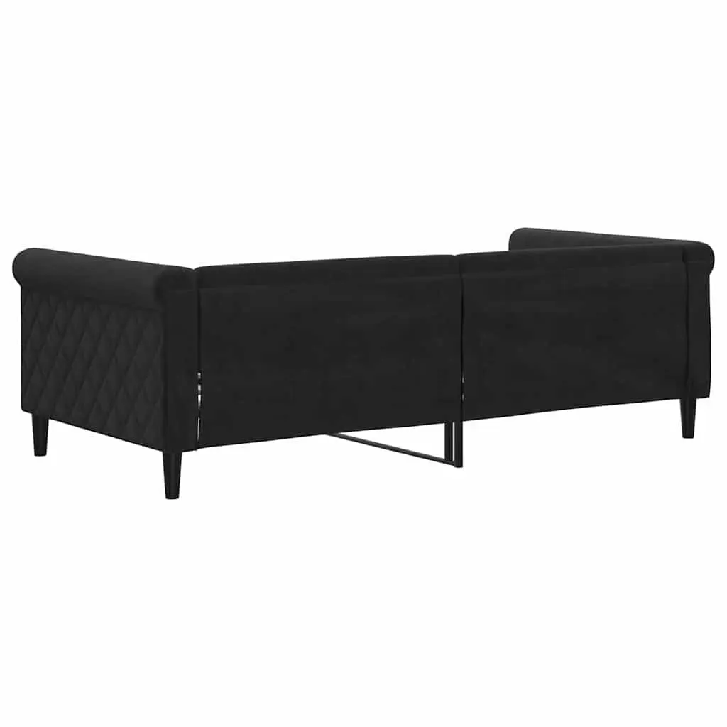Black Velvet Day Bed Sofa Couch 90x190cm