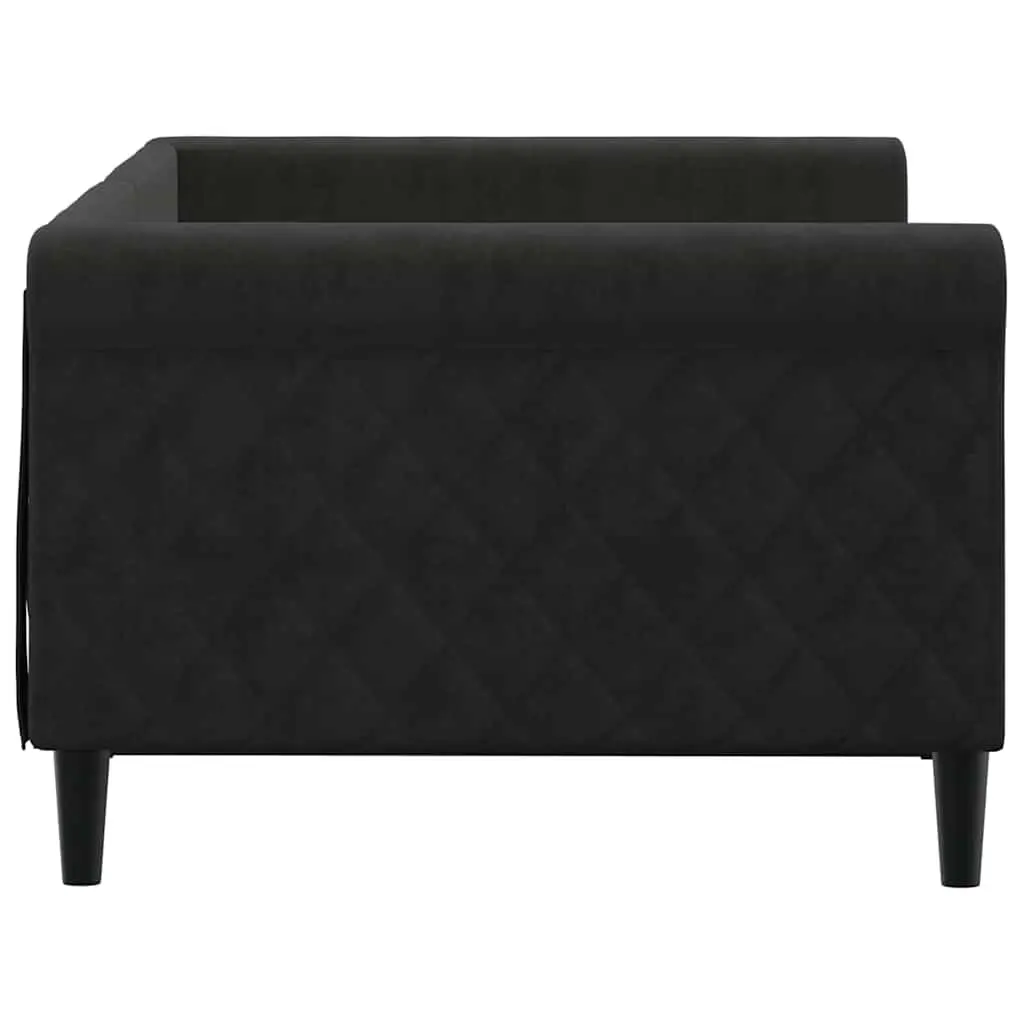 Black Velvet Day Bed Sofa Couch 90x190cm