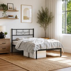 Classic Black Metal Bed Frame King Single 107x203cm