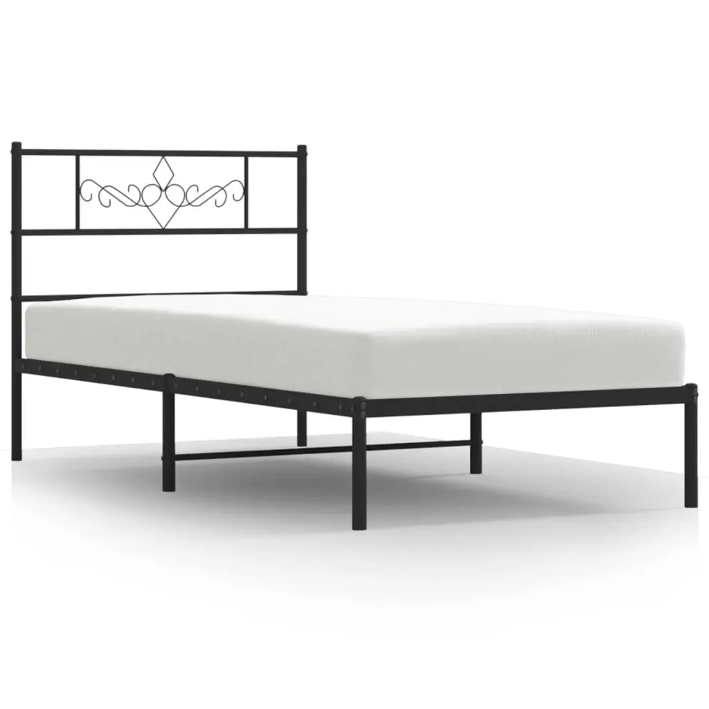 Black Metal Bed Frame King Single 107x203cm