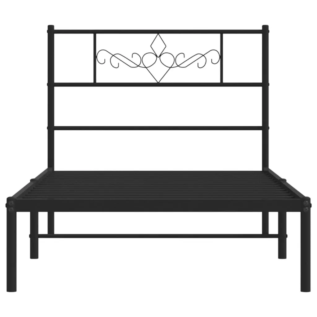 Black Metal Bed Frame King Single 107x203cm