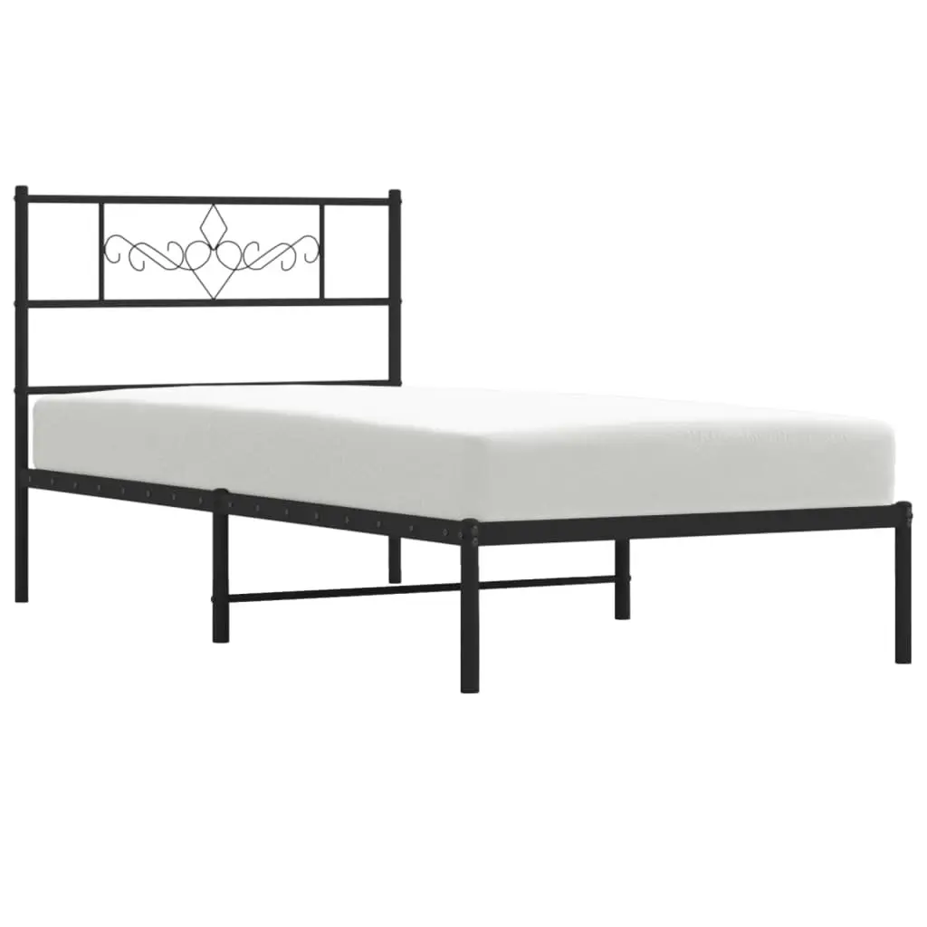 Black Metal Bed Frame King Single 107x203cm