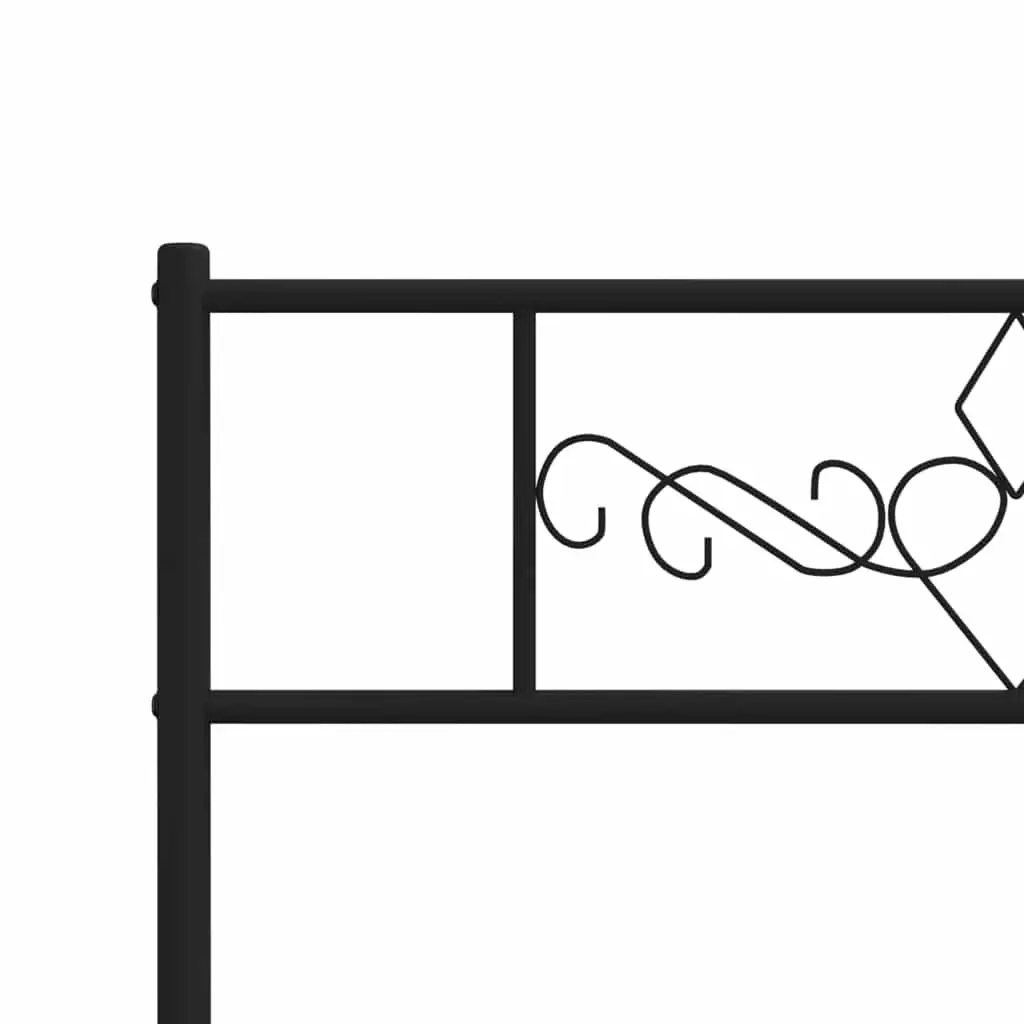 Metal Bed Frame King Single 107x203 cm Black Powder-coated Steel with Footboard