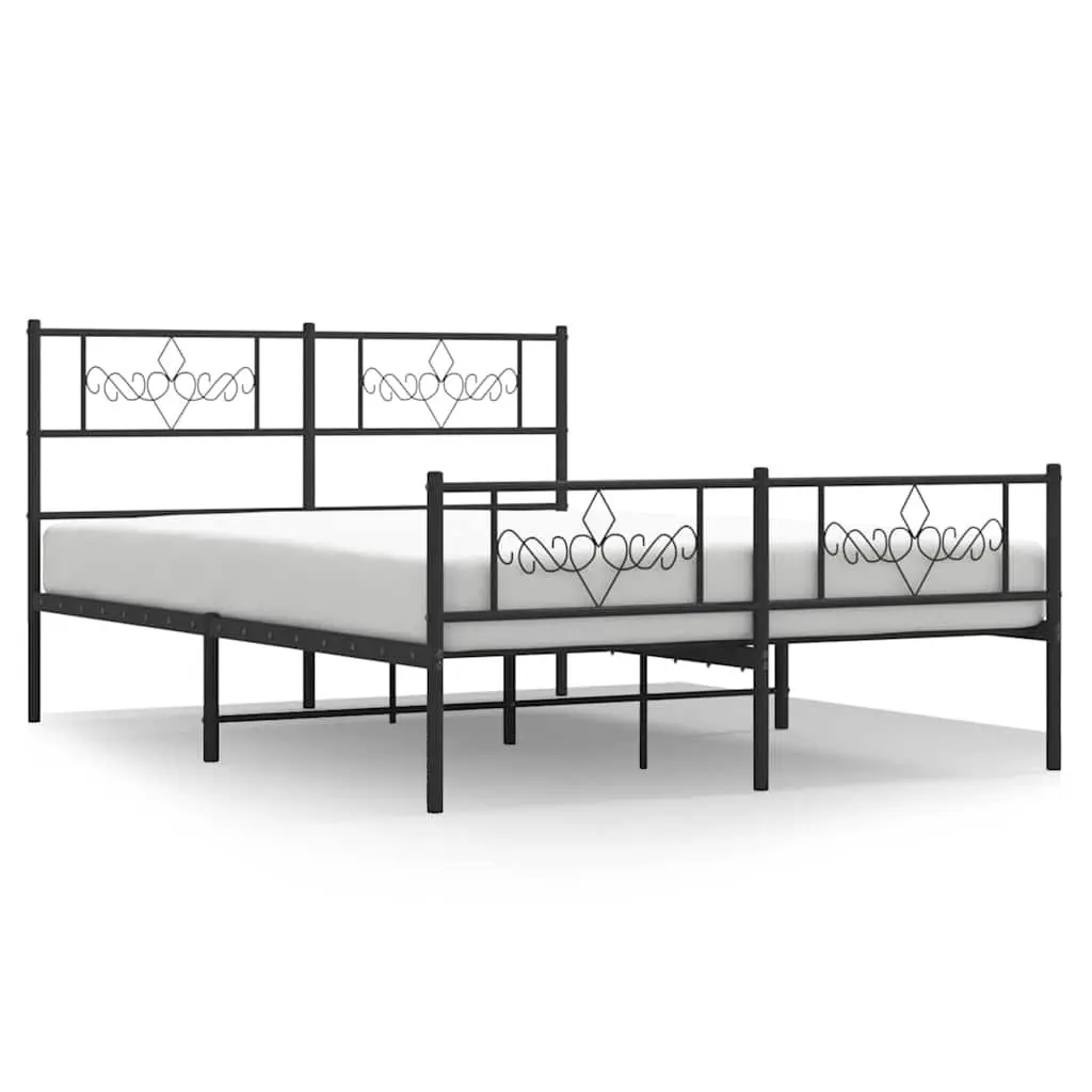 Black Metal Bed Frame 135x190 cm