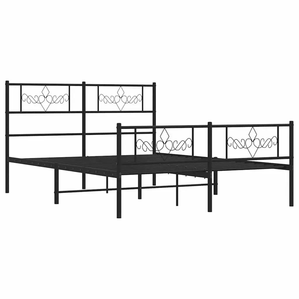 Black Metal Bed Frame 135x190 cm