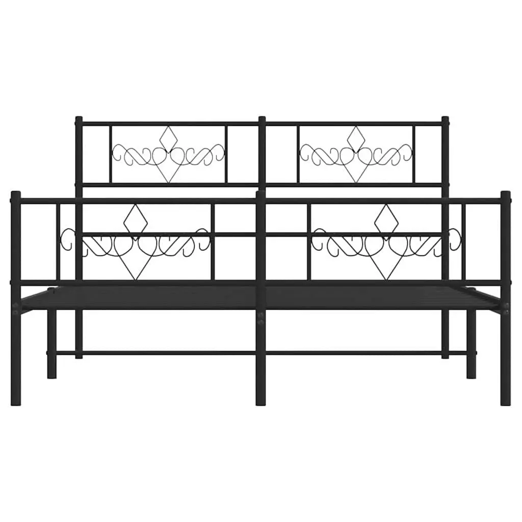 Black Metal Bed Frame 135x190 cm