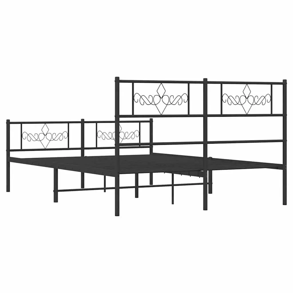 Black Metal Bed Frame 135x190 cm