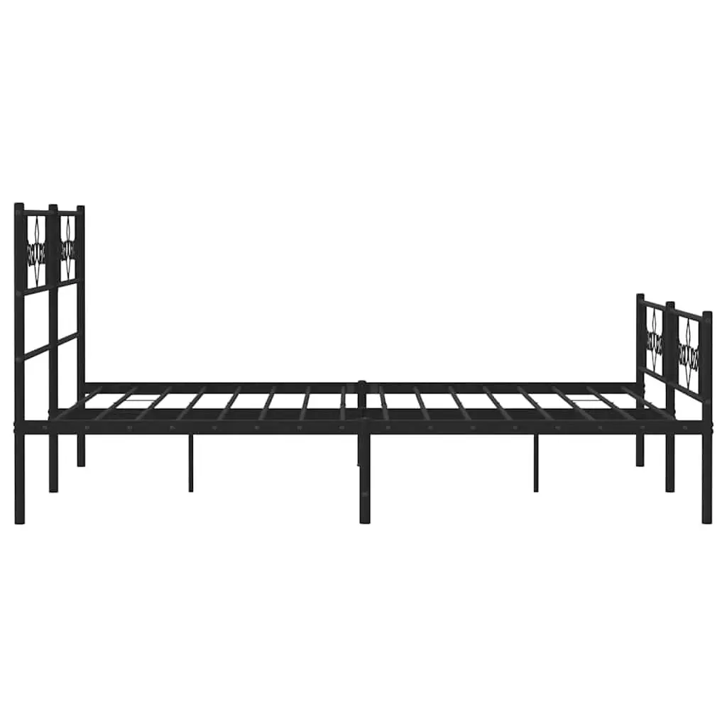 Black Metal Bed Frame 135x190 cm