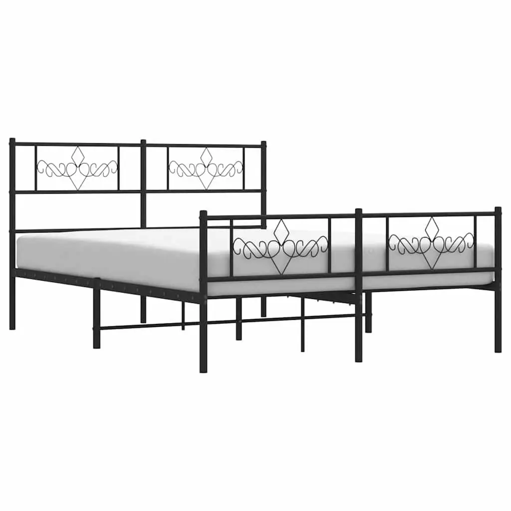 Black Metal Bed Frame 135x190 cm