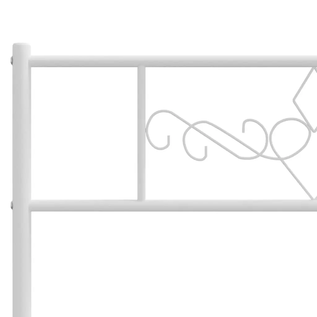 Metal Bed Frame White King Single 107x203cm Powder-coated Steel Slatted Base