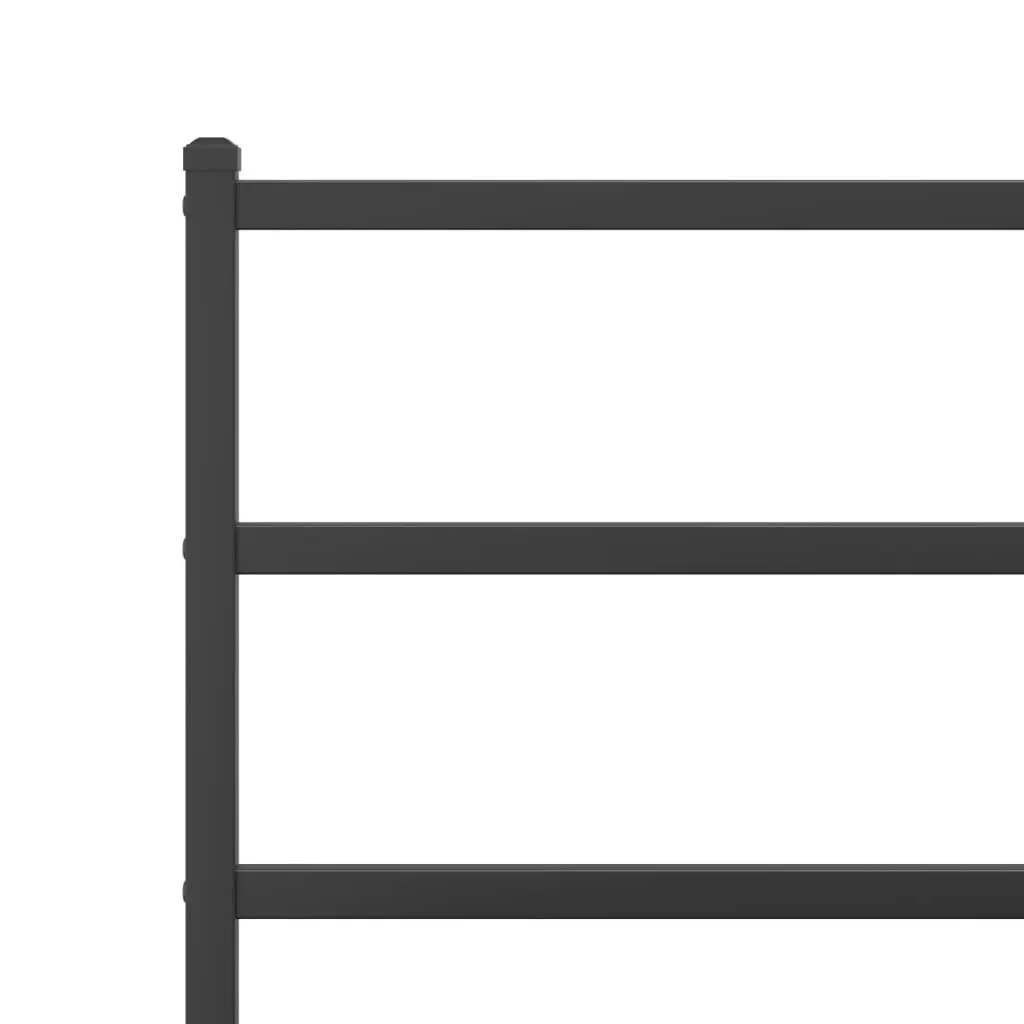 Black Steel Bed Frame 150x200 cm with Headboard