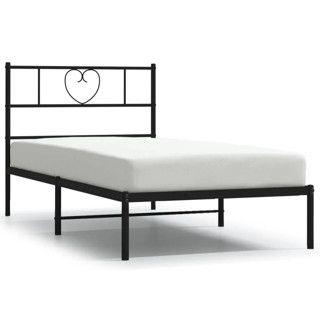 Metal Bed Frame Black King Single 107x203 cm Powder-coated Steel