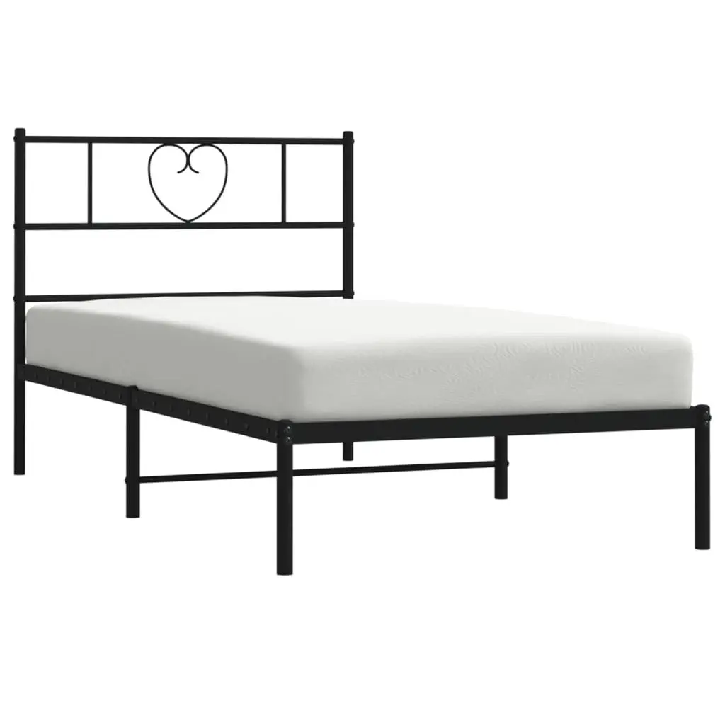 Metal Bed Frame Black King Single 107x203 cm Powder-coated Steel