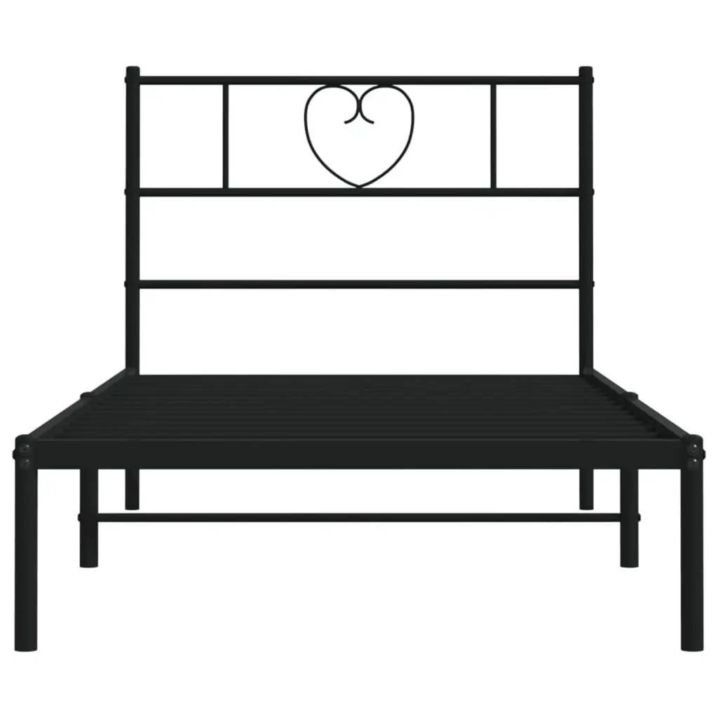 Metal Bed Frame Black King Single 107x203 cm Powder-coated Steel