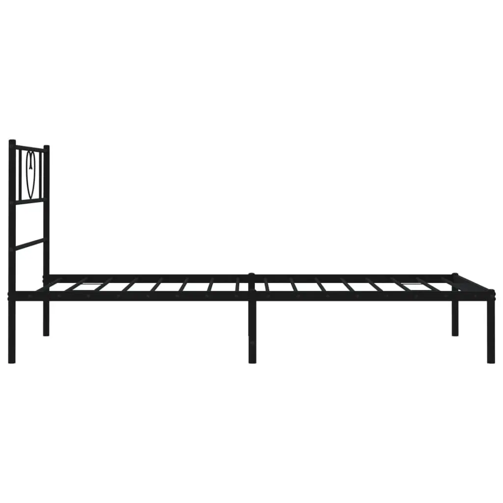 Metal Bed Frame Black King Single 107x203 cm Powder-coated Steel