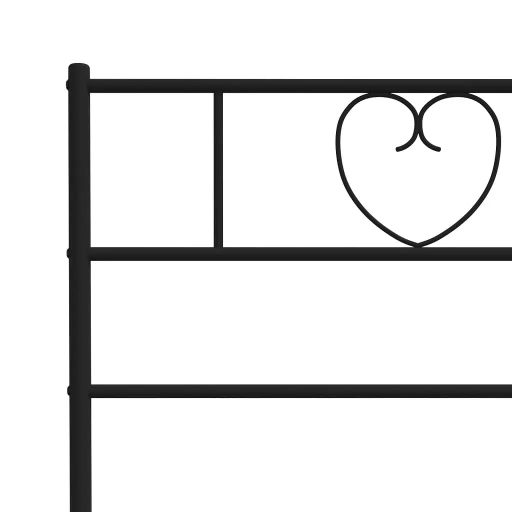 Metal Bed Frame Black King Single 107x203 cm Powder-coated Steel