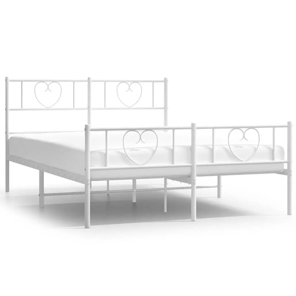 White Metal Bed Frame 150x200 cm