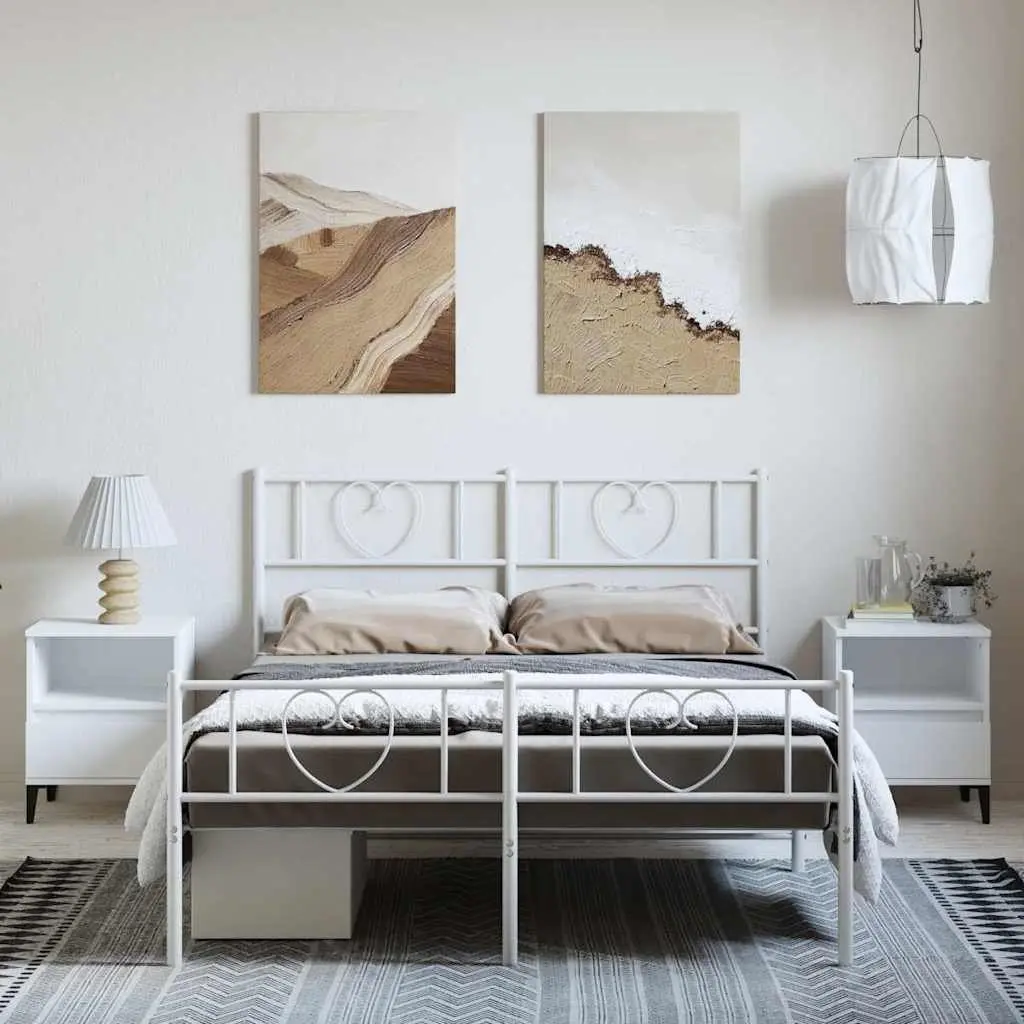 White Metal Bed Frame 150x200 cm