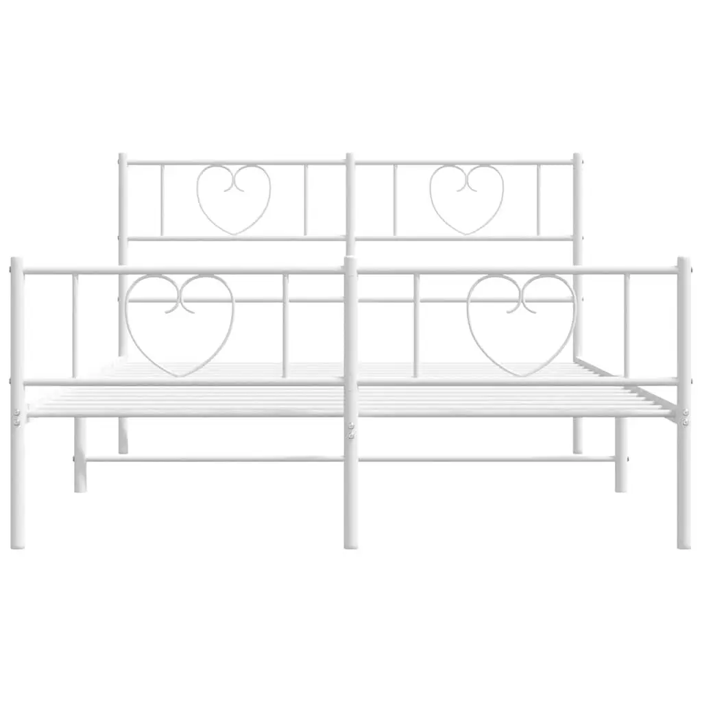 White Metal Bed Frame 150x200 cm