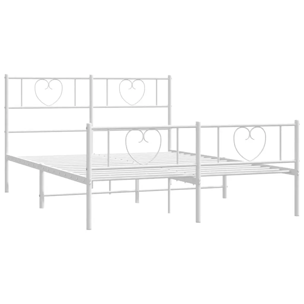 White Metal Bed Frame 150x200 cm