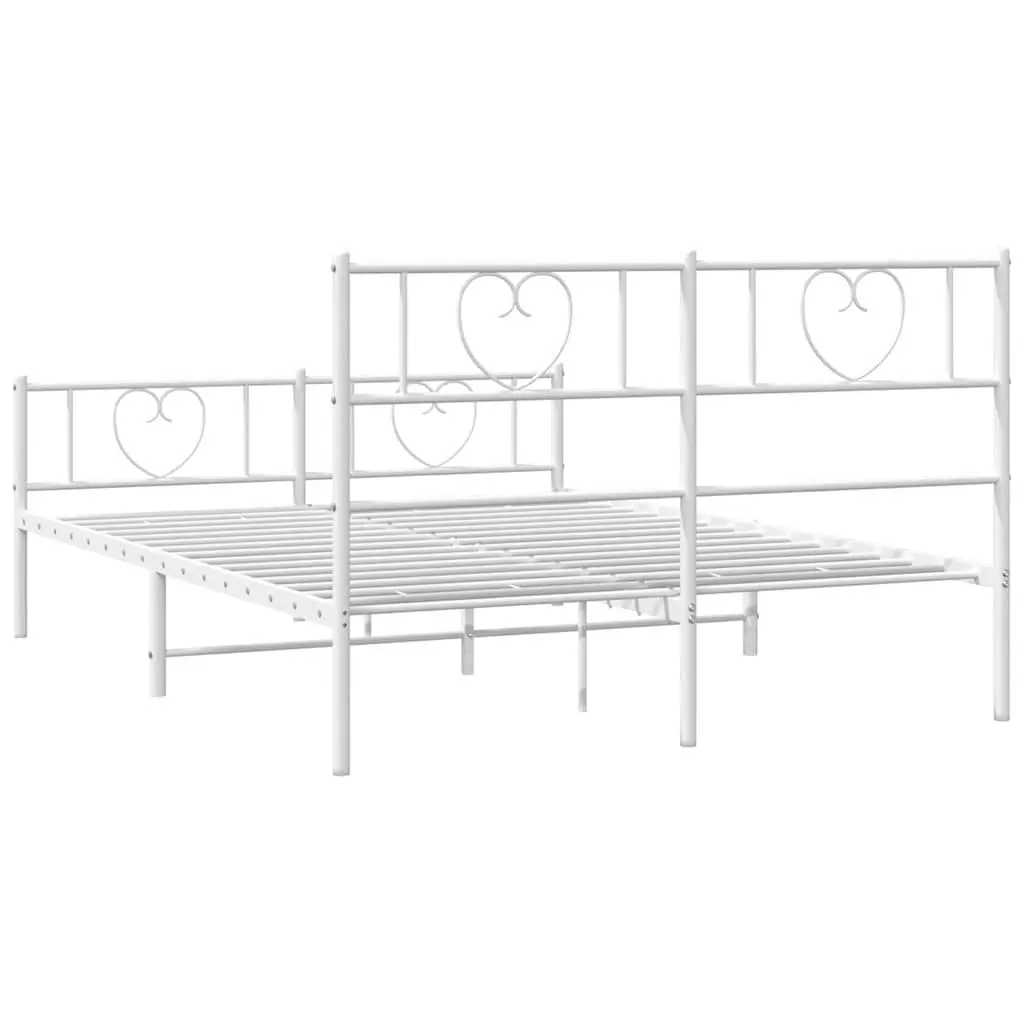 White Metal Bed Frame 150x200 cm