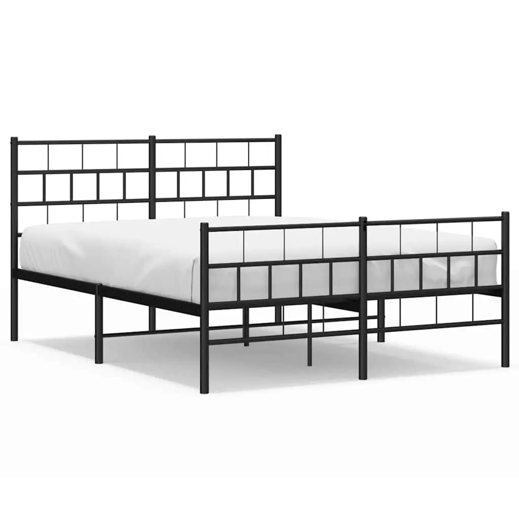 Metal Bed Frame 135x190 cm with Footboard