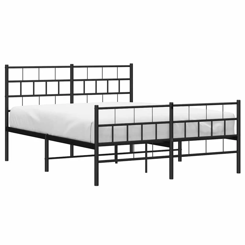 Metal Bed Frame 135x190 cm with Footboard