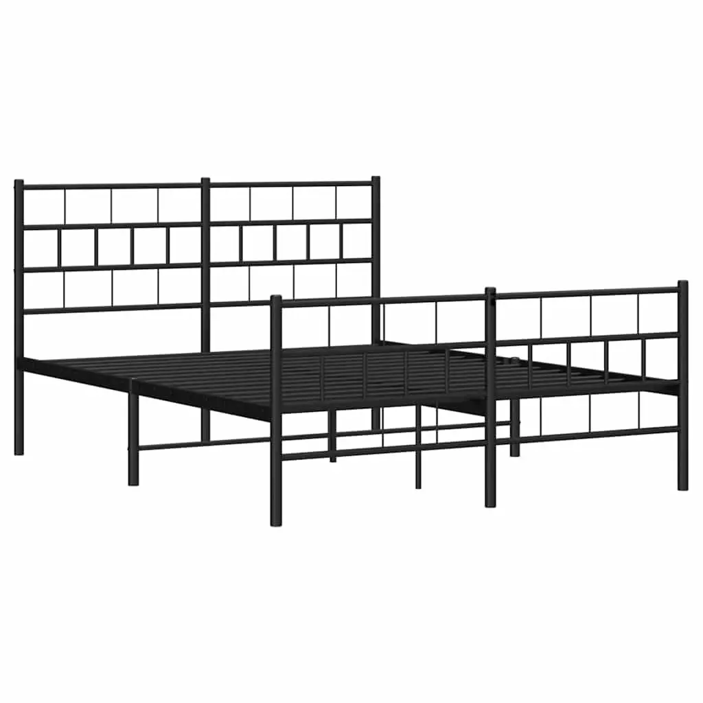 Metal Bed Frame 135x190 cm with Footboard