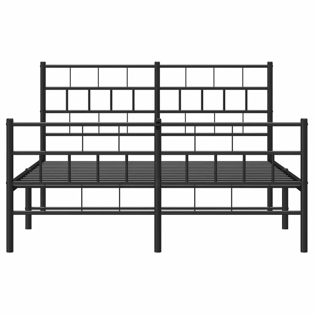Metal Bed Frame 135x190 cm with Footboard