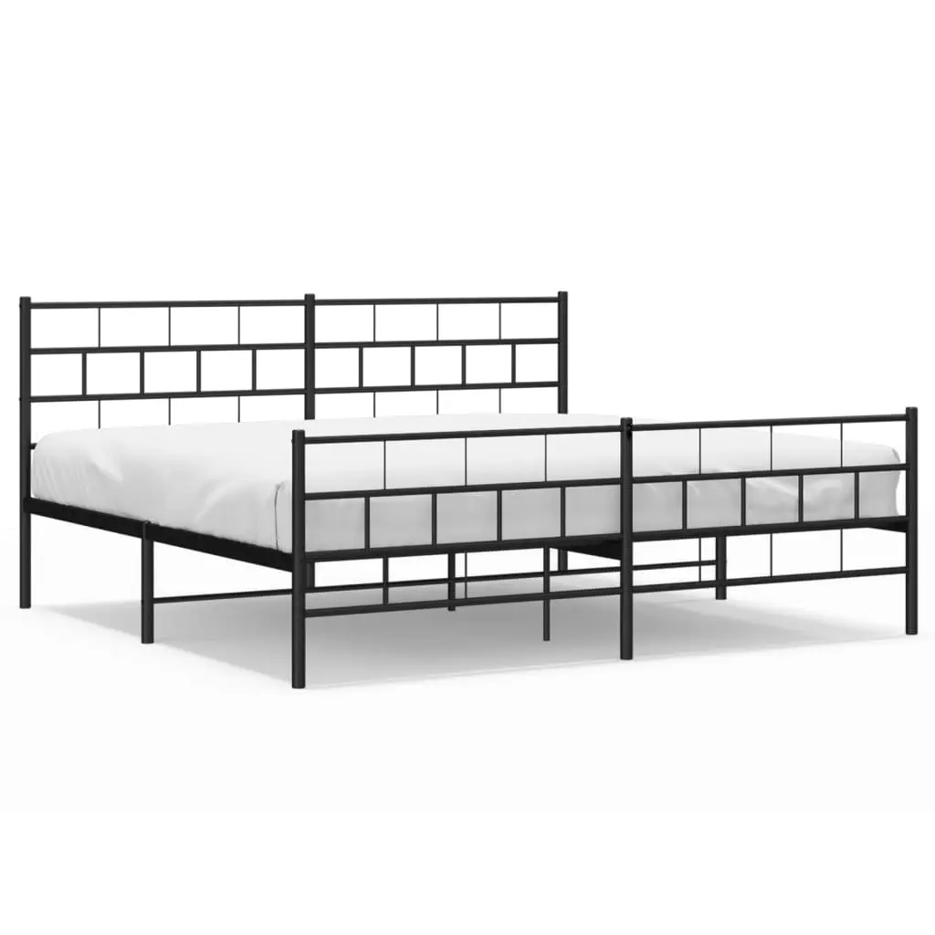King Size Metal Bed Frame 183x203cm in Black