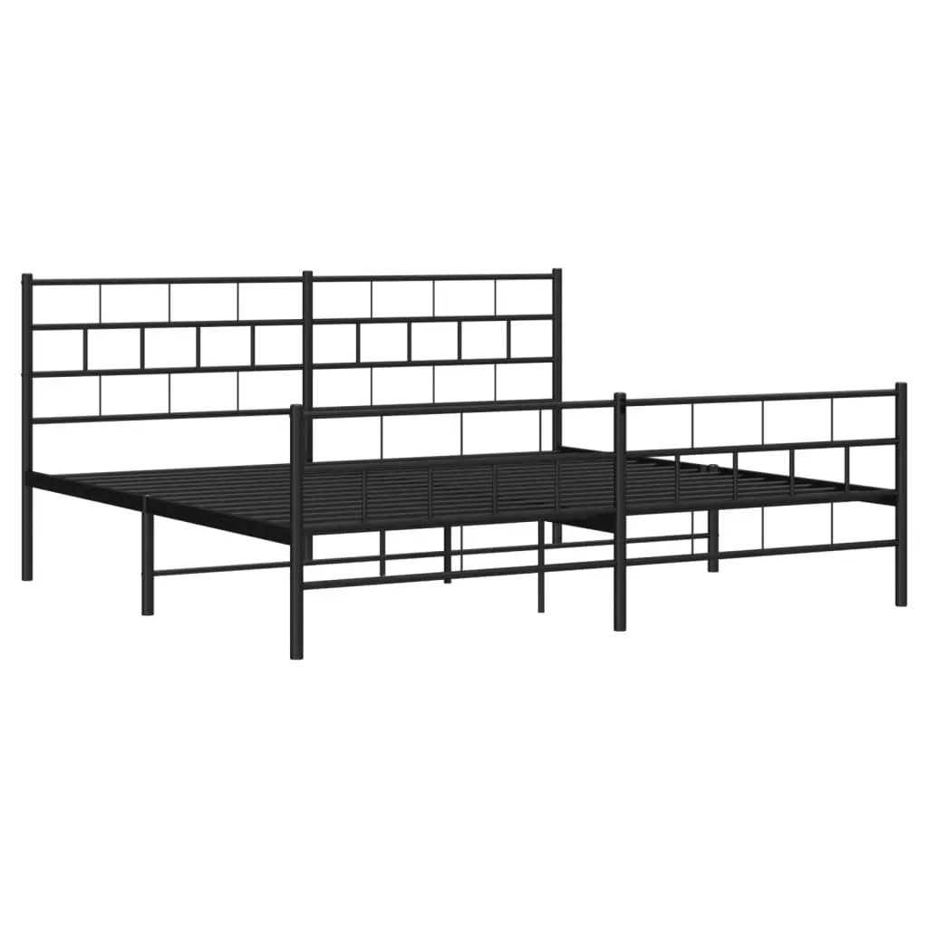 King Size Metal Bed Frame 183x203cm in Black