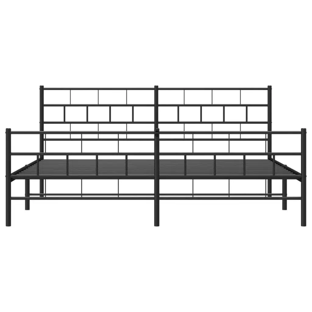 King Size Metal Bed Frame 183x203cm in Black