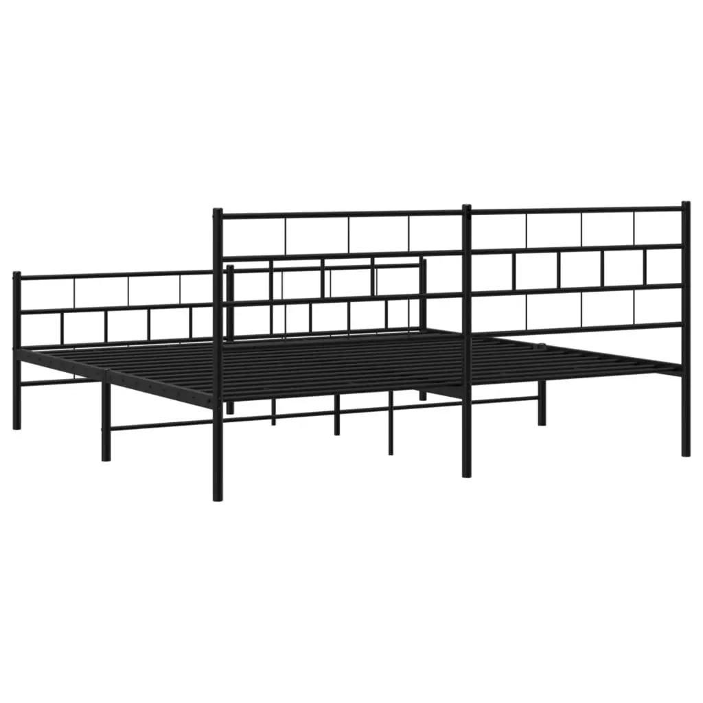 King Size Metal Bed Frame 183x203cm in Black