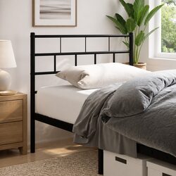 Black Metal Headboard for Enhanced Bedroom Comfort
