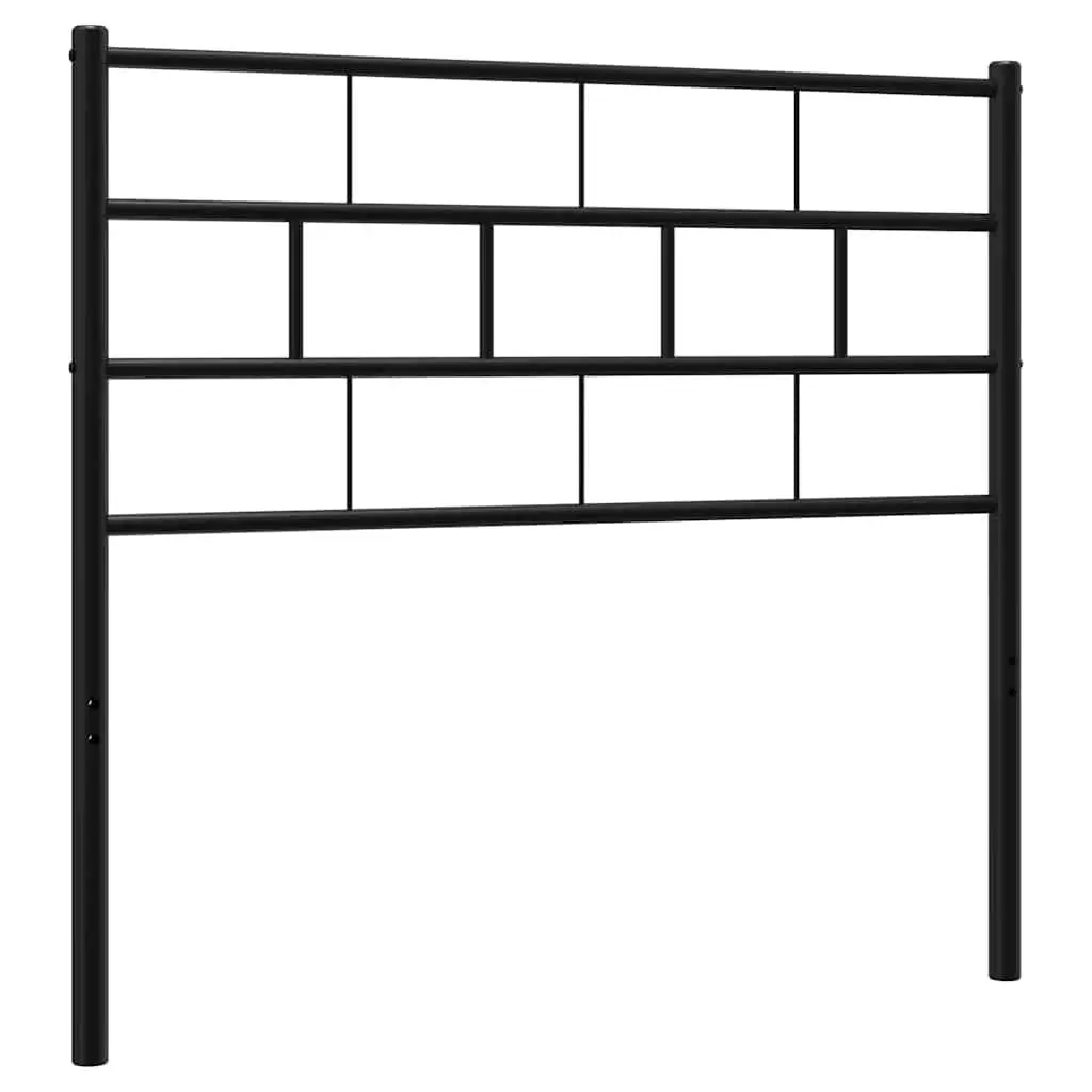 Metal Headboard Black 107cm Powder-coated Steel Bed Frame Header Support