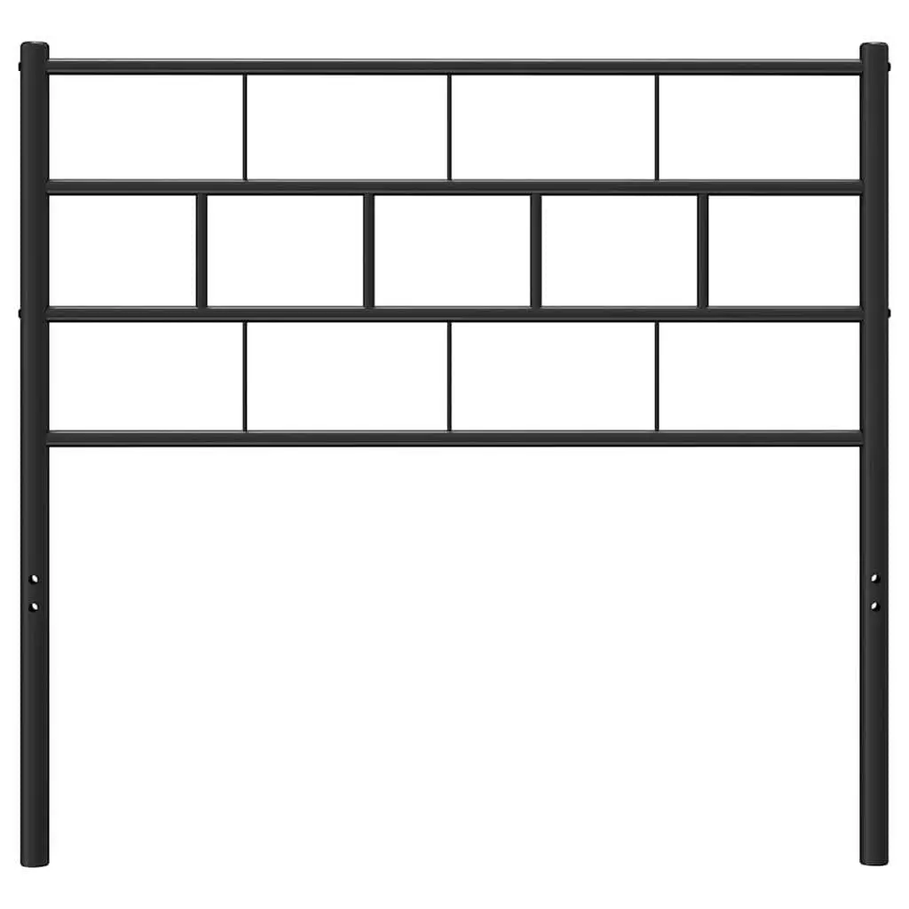 Metal Headboard Black 107cm Powder-coated Steel Bed Frame Header Support