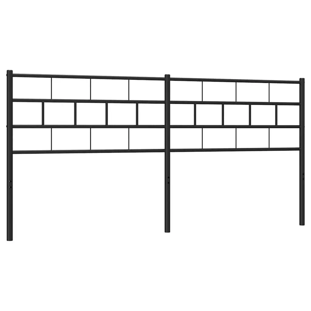 Metal Headboard Black 180cm Powder-coated Steel Bed Frame Header