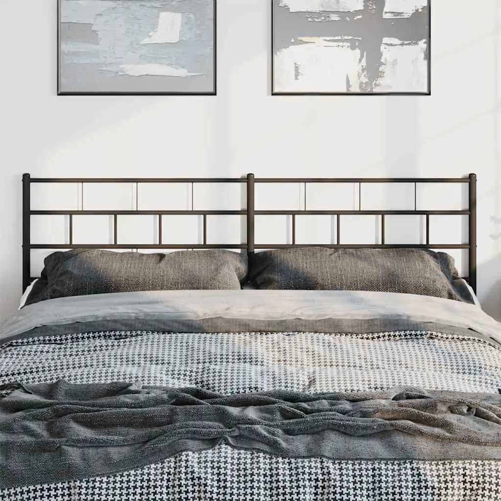 Metal Headboard Black 180cm Powder-coated Steel Bed Frame Header