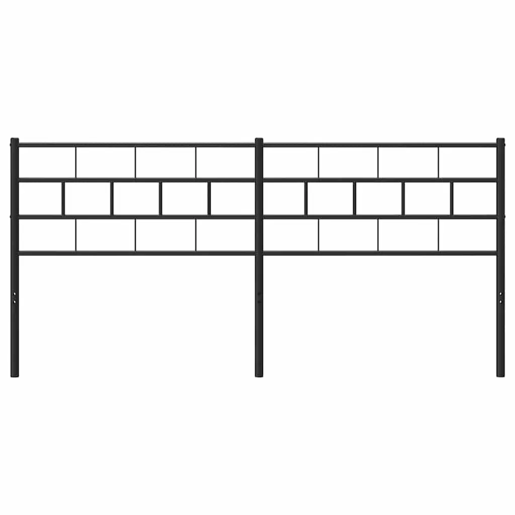 Metal Headboard Black 180cm Powder-coated Steel Bed Frame Header