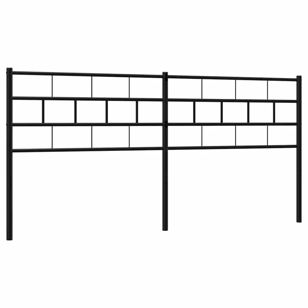 Metal Headboard Black 180cm Powder-coated Steel Bed Frame Header