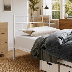 Chic White Metal Headboard 90cm for Cozy Bedrooms